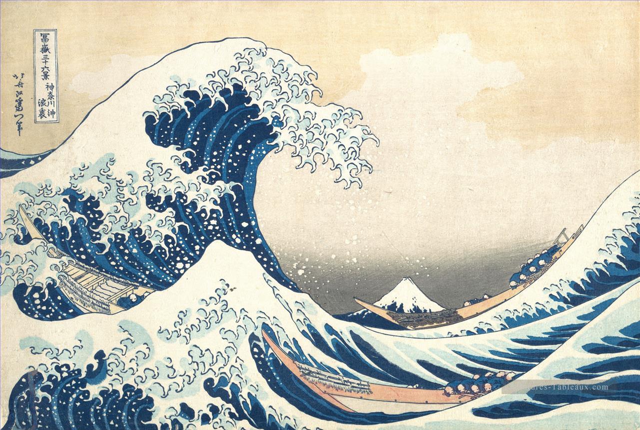 la grande vague de Kanagawa Katsushika Hokusai japonais Peintures à l'huile